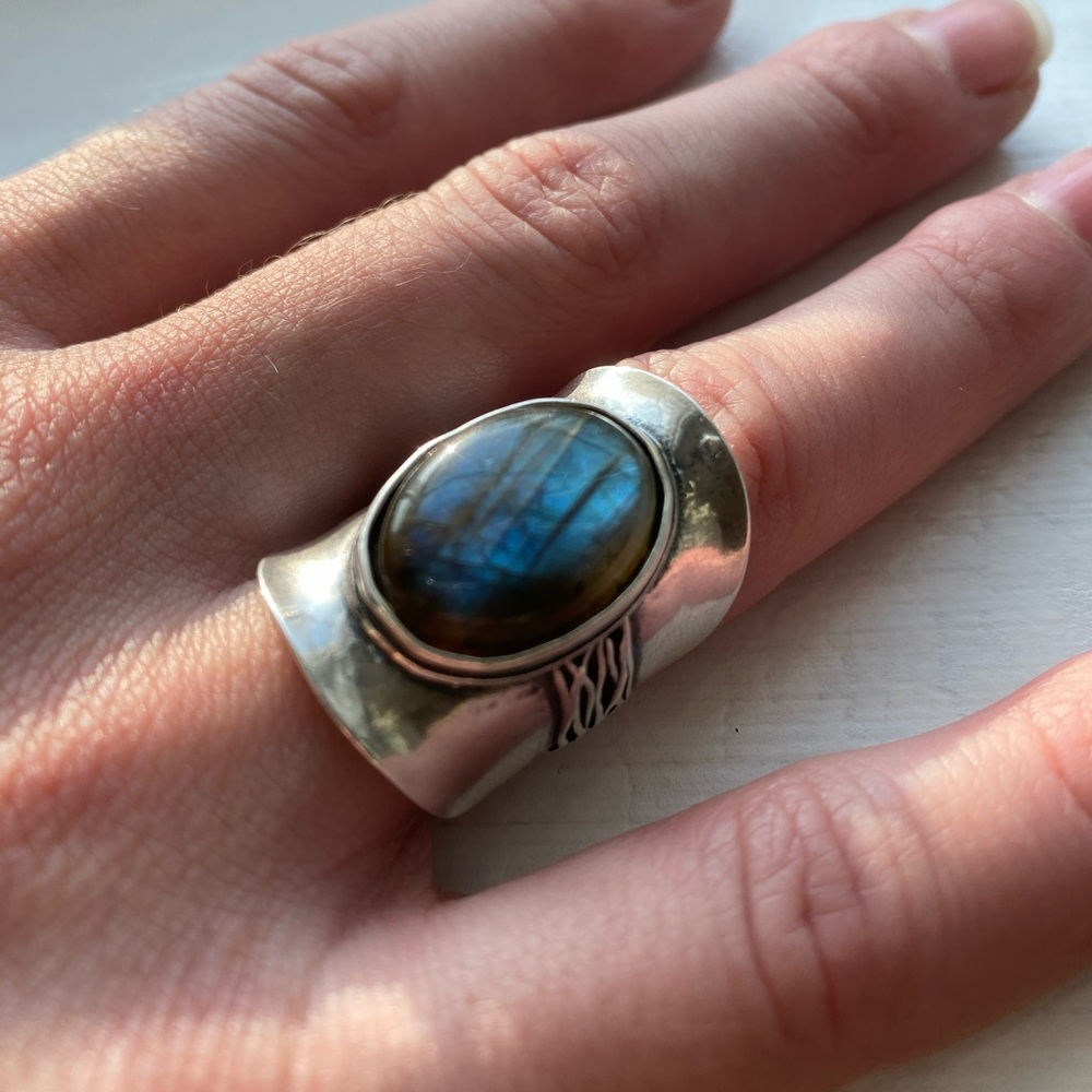 Labradorite and sterling ring